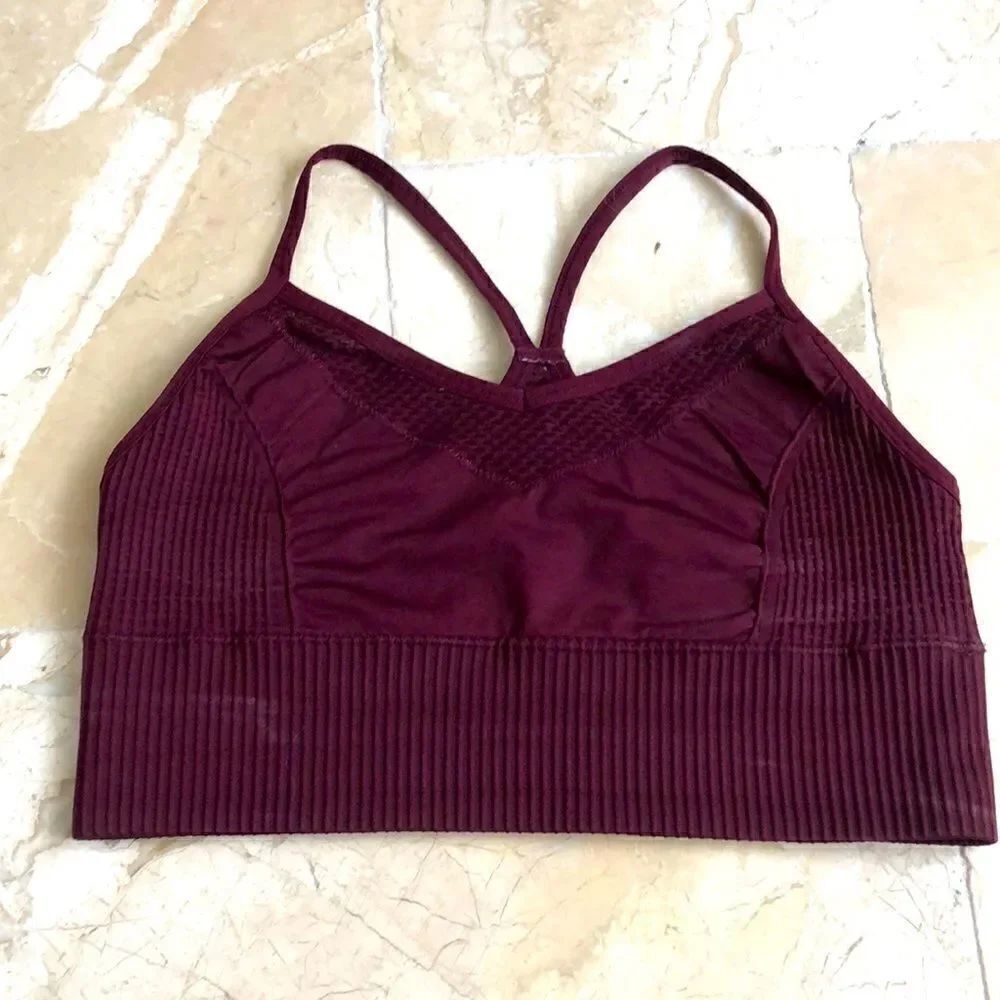 Betsey Johnson crimson athletic bra sz S mesh